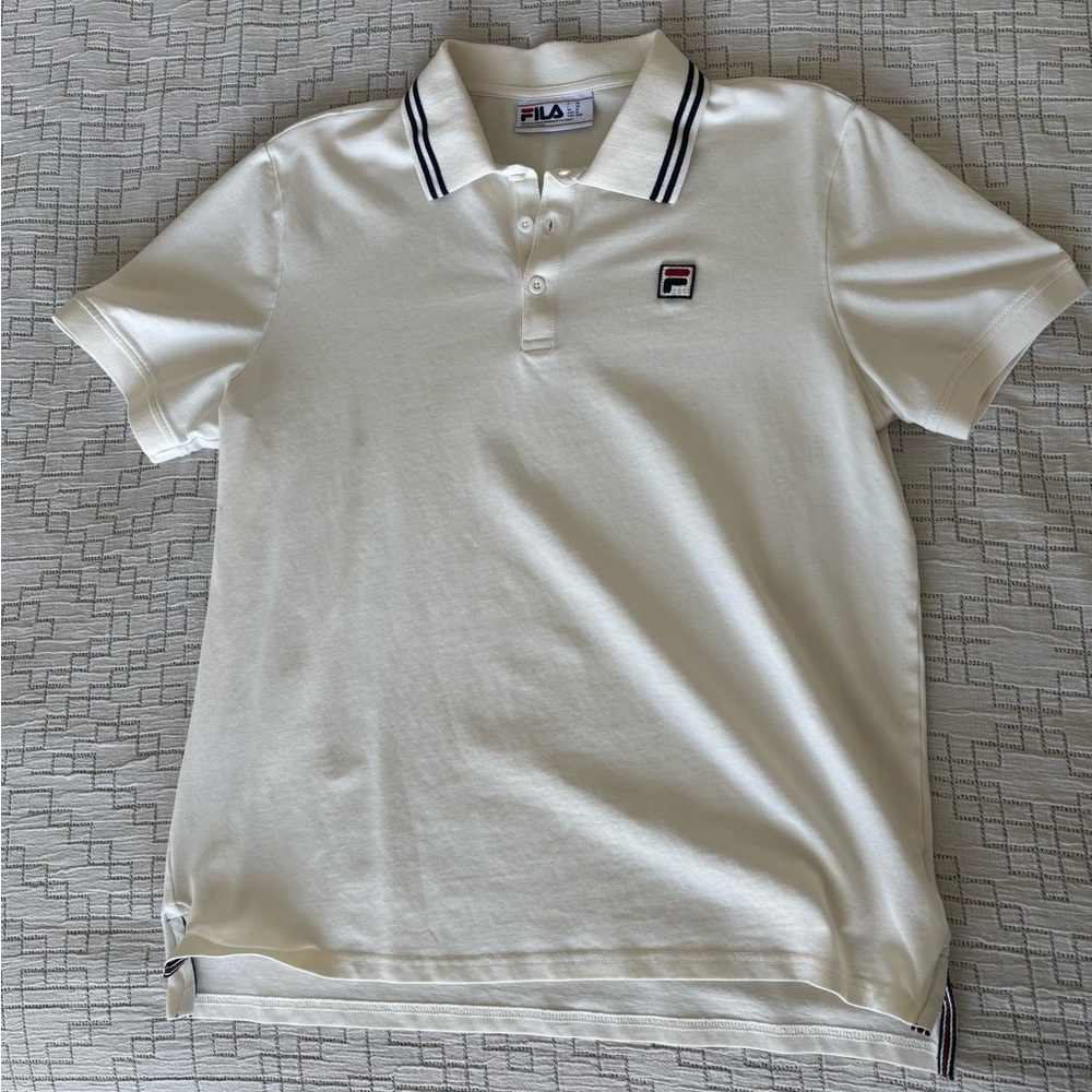 Fila Cream Polo Shirt with Logo
